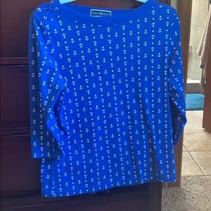 Blue 3/4 Length Top